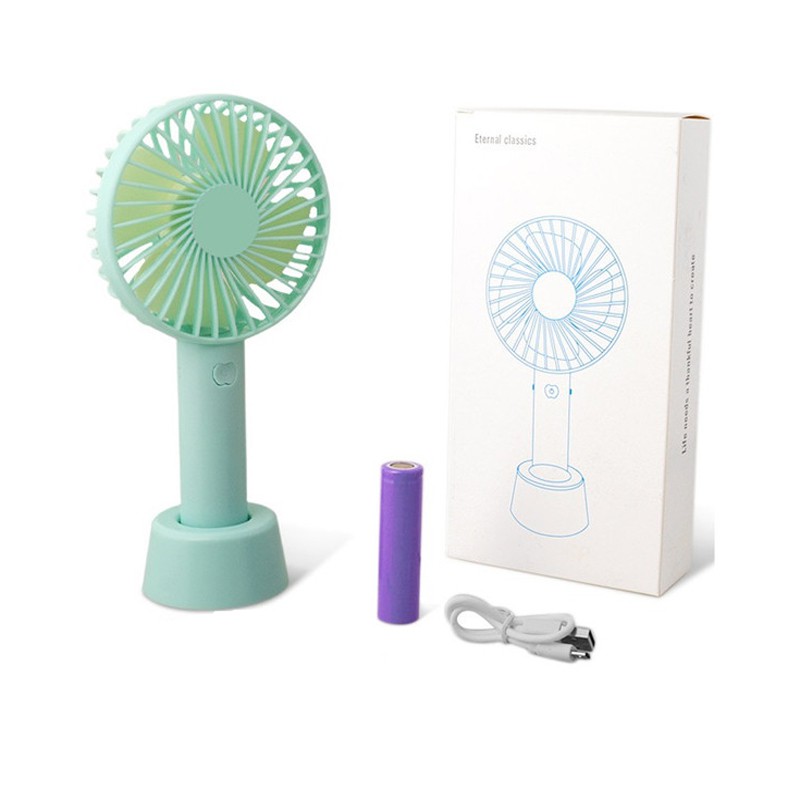 Quạt tích điện pin sạc cầm tay mini Fan có chân đế để bàn