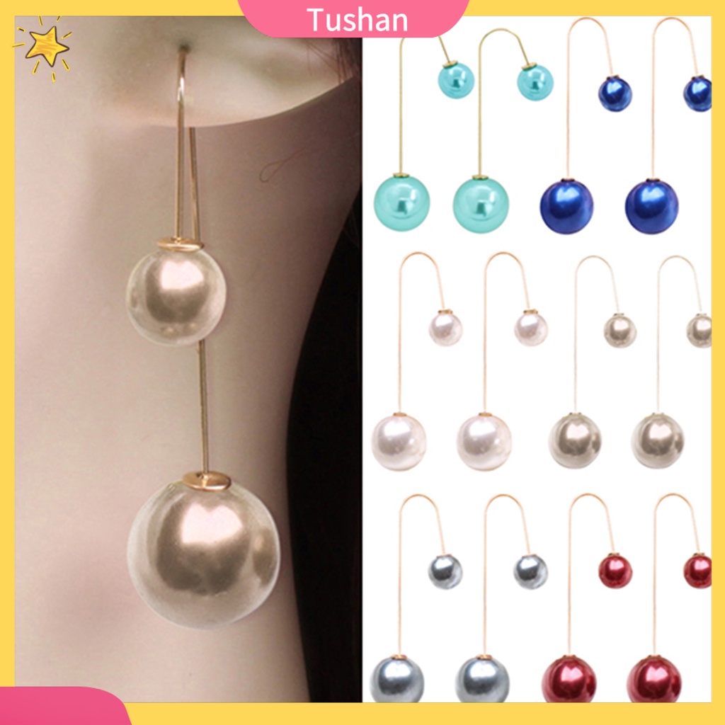 Khuyên tai chữ U đính ngọc trai giả thời trang cho nữ