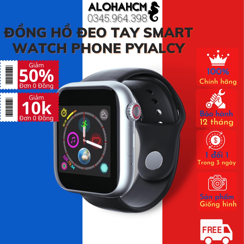 Smart Watch Phone PYiALCY W26 - Đồng hồ thông minh đeo tay  - Nghe gọi, nhắn tin, đo nhịp tim - Chống nước IP67 - BH 12T