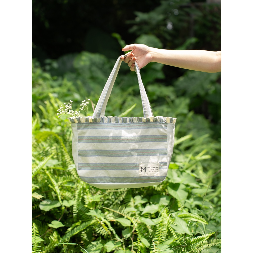 Túi tote bag dáng thêu và kẻ MADELEN