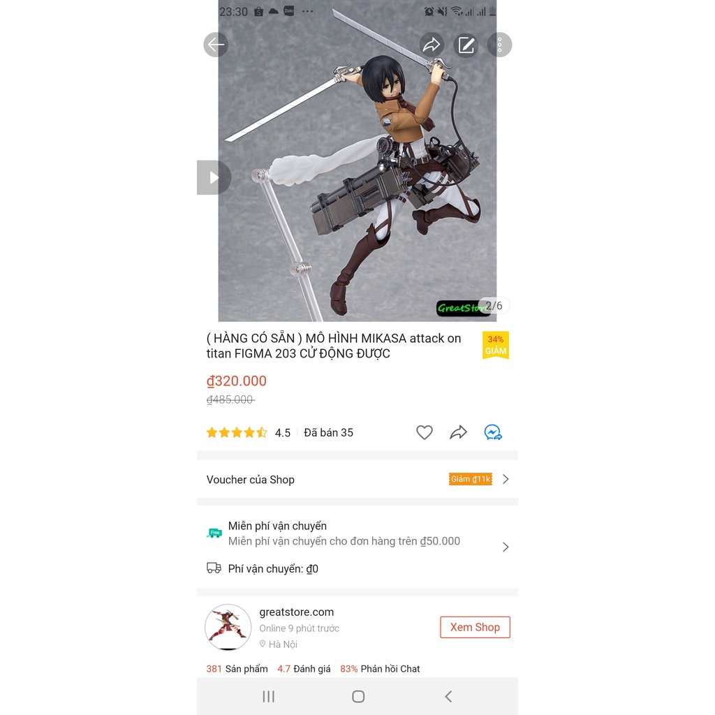 Mô Hình Figma 207 Eren Yeager, Levi 213, Mikasa 203 Figma Attack On Titan Cao 15cm