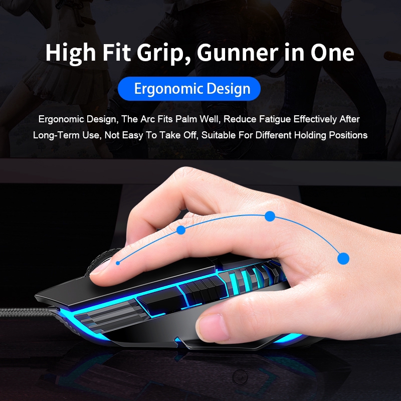 Chuột chơi game HP G160 có dây USB Macro 4 DPI cho máy tính