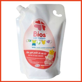 Nước Giặt Quần Áo Em Bé BIOS 6+ hương Powder Incense Túi 1 Lít.