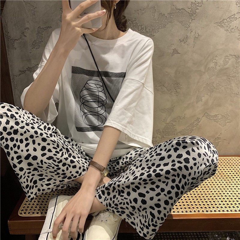 Quần Ống Rộng Xiaozhainv Họa Tiết Da Báo Thời Trang Dành Cho Nữ | BigBuy360 - bigbuy360.vn