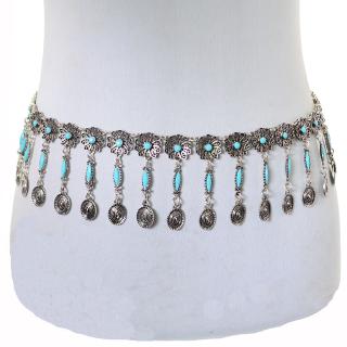 Fashion Body Chain Bell Carved Hollow Out Flower Waist Belly Chain Jewelry 6921