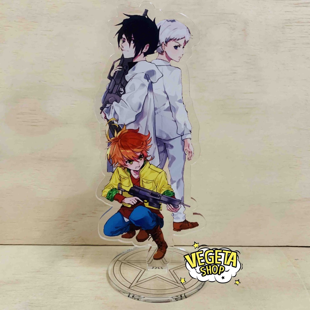 Mô Hình Tượng Standee Acrylic Mica 2 mặt - Miền đất hứa The Promised Neverland - Normal Emma Ray Isabella - 16cm