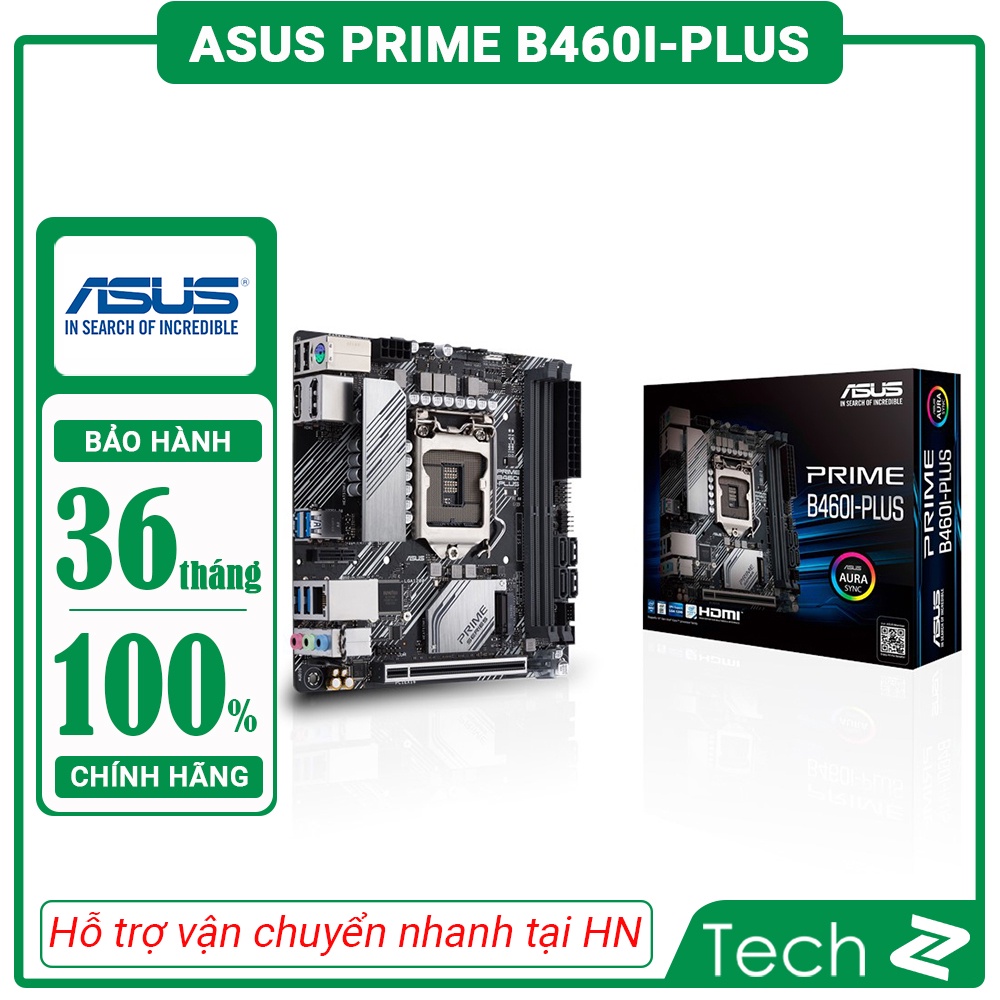 Mainboard ASUS PRIME B460I PLUS (Intel B460, Socket 1200, Mini-ITX, 2 khe Ram DDR4)