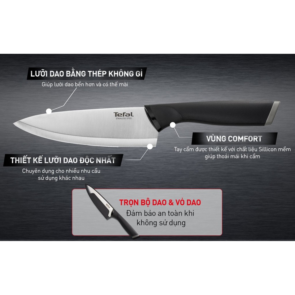 [LIFEMC11BPC -8% đơn 350K] Bộ dao Tefal Comfort K221S244 15cm và 12cm