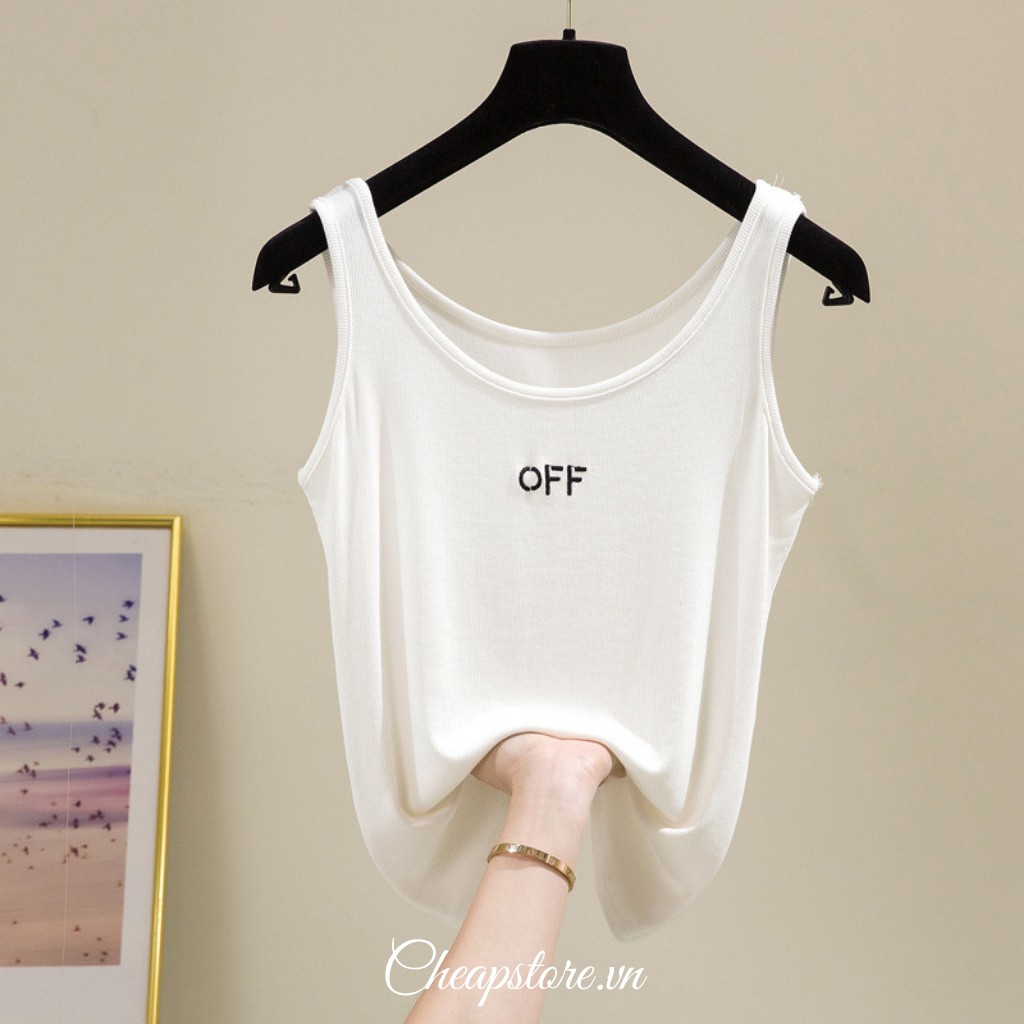 Áo hai dây ba lỗ nữ chất liệu cotton thoáng mát Off - Áo 2 dây basic hottrend 2021 | BigBuy360 - bigbuy360.vn