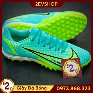 Giày đá bóng thể thao nam 𝐌𝐞𝐫𝐜𝐮𝐫𝐢𝐚𝐥 𝐕𝐚𝐩𝐨𝐫 𝟏𝟒 Xanh Ngọc đế mềm, giày đá banh cỏ nhân tạo - 2EVSHOP