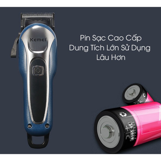 CHÍNH HÃNG - Tông Đơ Cắt Tóc Không Dây Cao Cấp-Kemei KM 1995 - Dùng Cho SaLon, Thợ Chuên Nghiệp