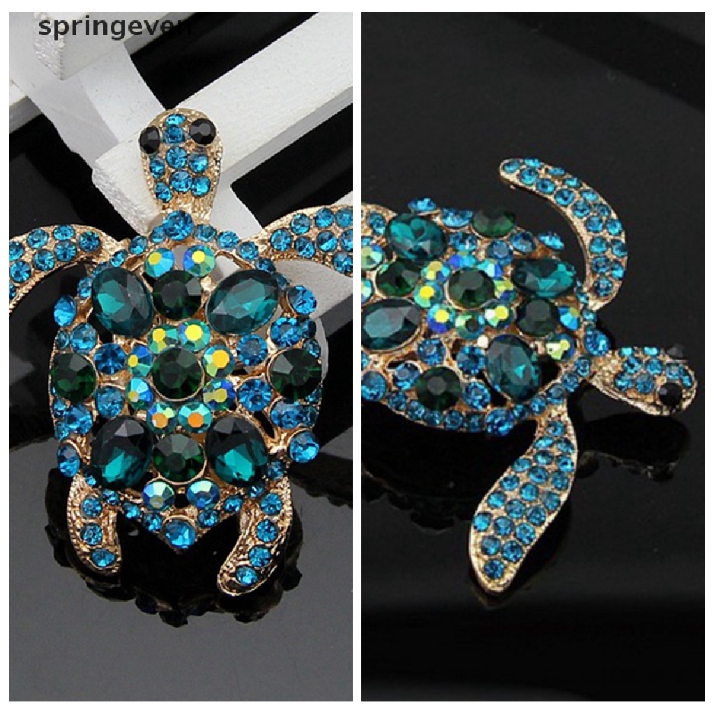 Ghim Cài Áo Hình Chú Rùa Đính Đá Pha Lê Xanh Dương Thời Trang