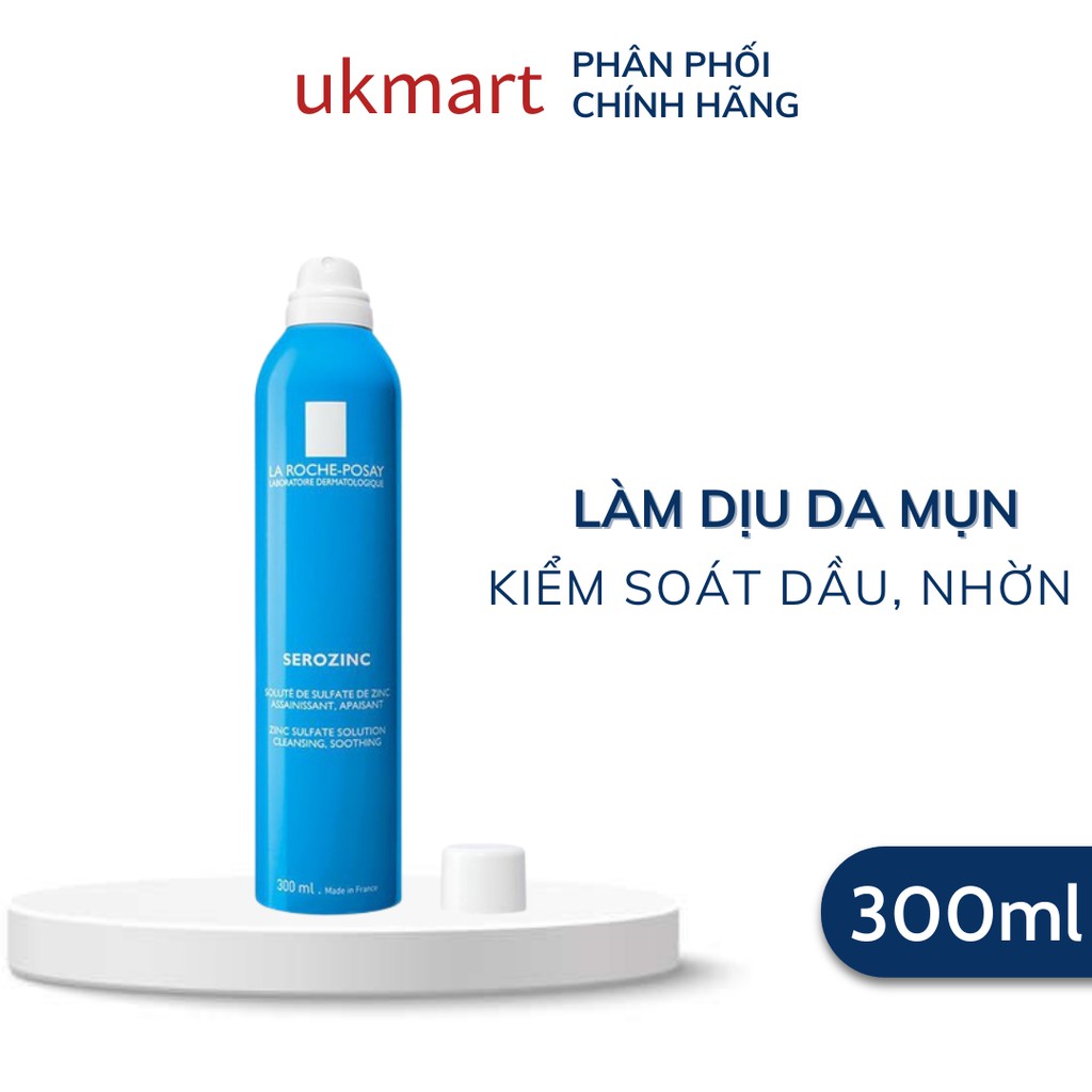  Xịt Khoáng Giúp Làm Sạch & Làm Dịu Da Mụn La Roche-Posay Serozinc 300ml