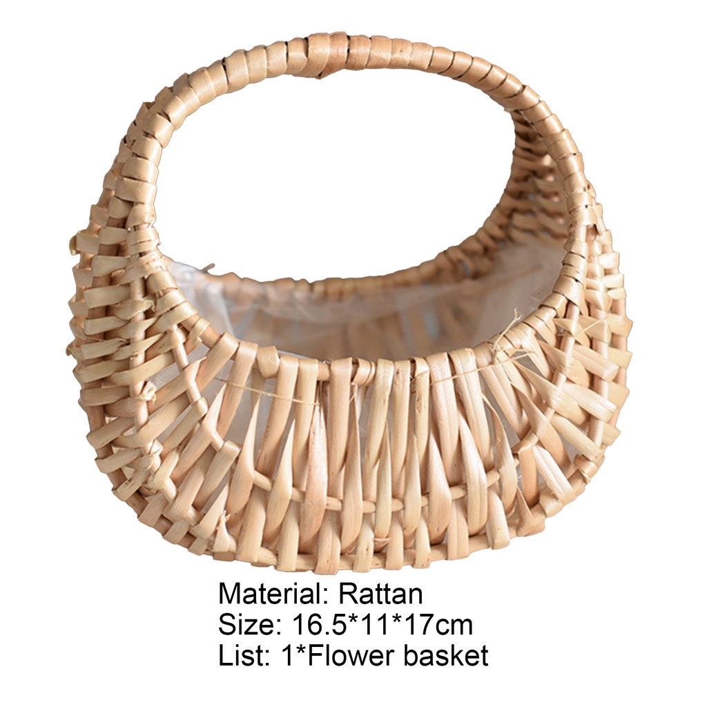 Giỏ Đựng Hoa Bằng Mây Siêu Bền Dễ Mang Theo Tiện Dụng Cho Tiệc Cưới