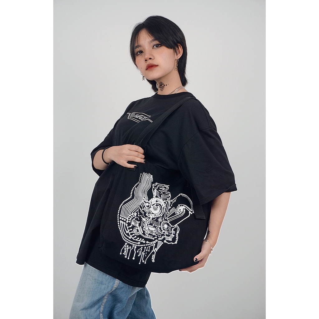 Túi tote jean đen, túi đeo vai cá tính local brand WeMe chính hãng