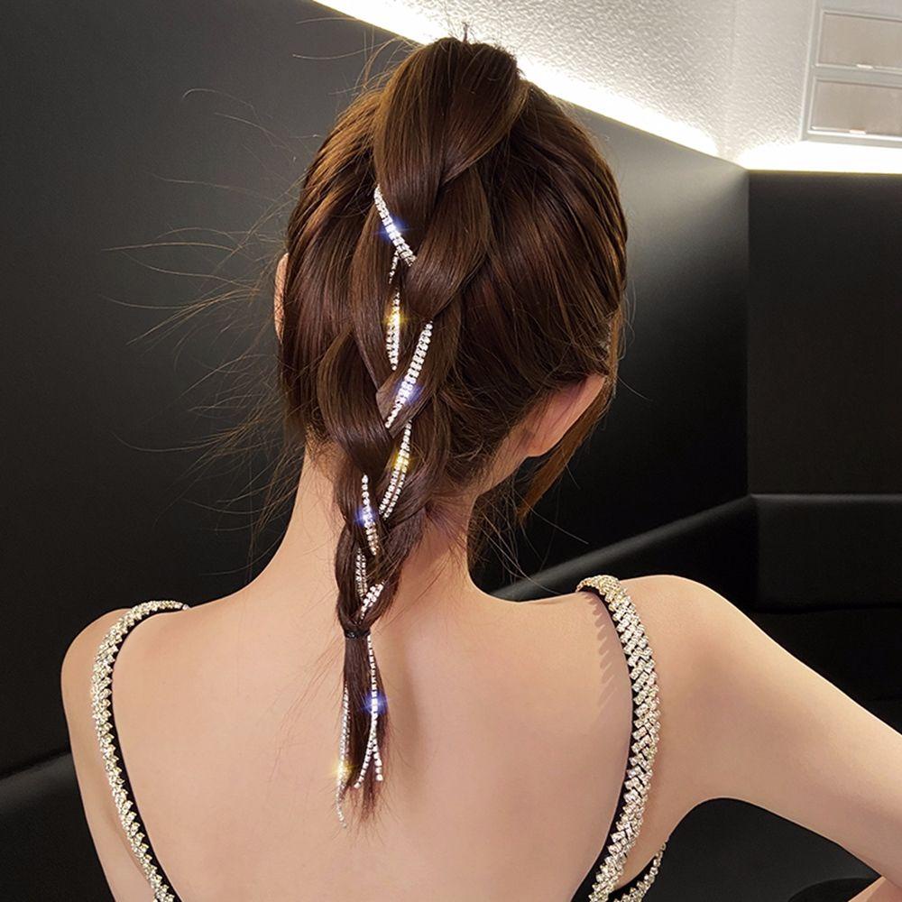 Dây Cột Tóc Đính Đá Nhiều Màu Sắc Thời Trang Xinh Xắn Cho Nữ Giá Đỡ