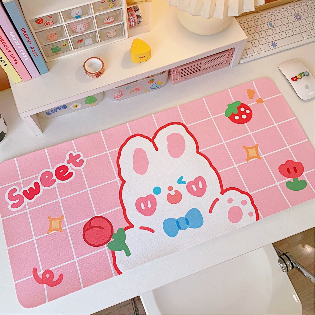 trải bàn học, bàn làm việc decor, lót bàn phím, lót chuột lớn nhiều hình cute nhựa PV