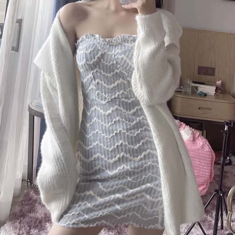 Áo khoác len dệt kim cardigan trắng lông mềm | BigBuy360 - bigbuy360.vn