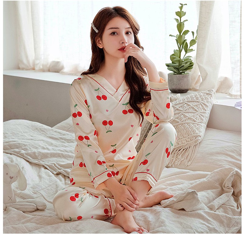 BIG SIZEM-2XL Bộ ngủ mặc nhà cổ VLụa băng mềm mại - IVY075