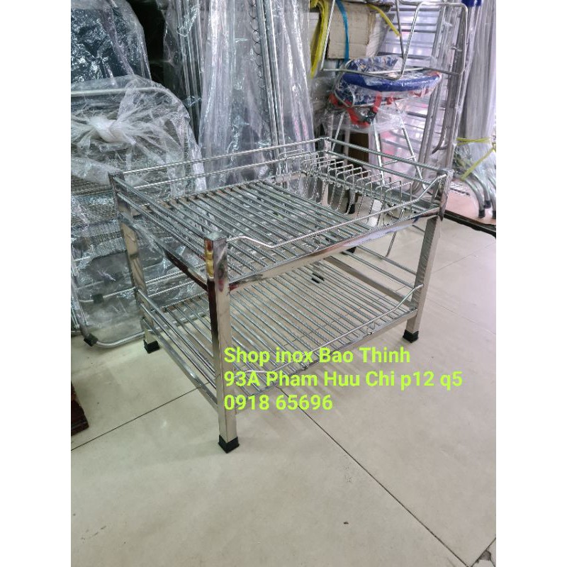 Kệ up chén + dĩa 2 tầng (inox 201 cao cấp)
