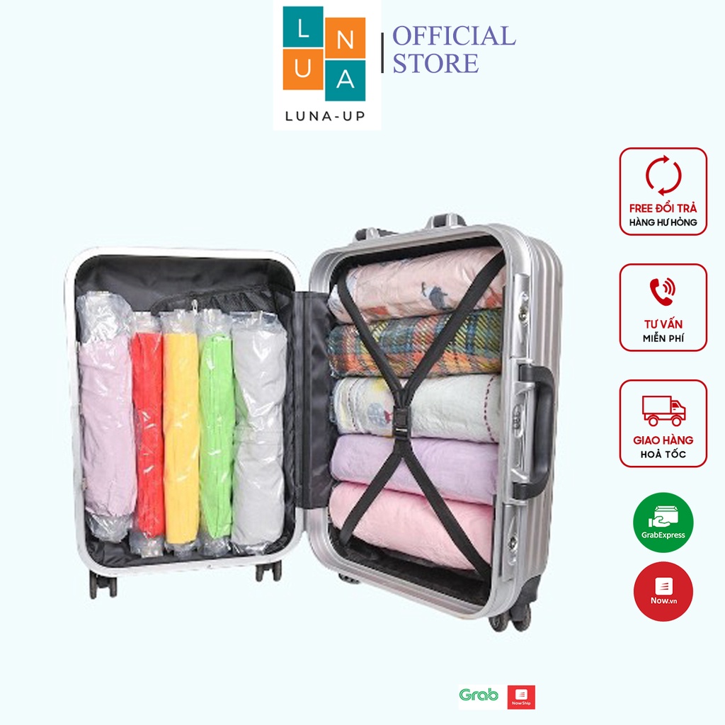 Túi hút chân không cuộn bằng tay LUNA bảo quản gọn quần áo ,tiết kiệm diện tích vali khi đi du lịch .