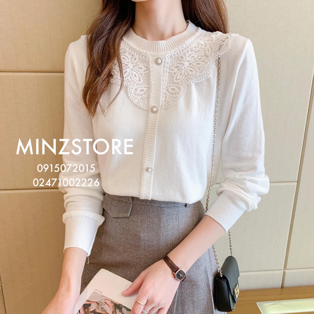 Len cổ viền ren trắng #1105 (4 màu)