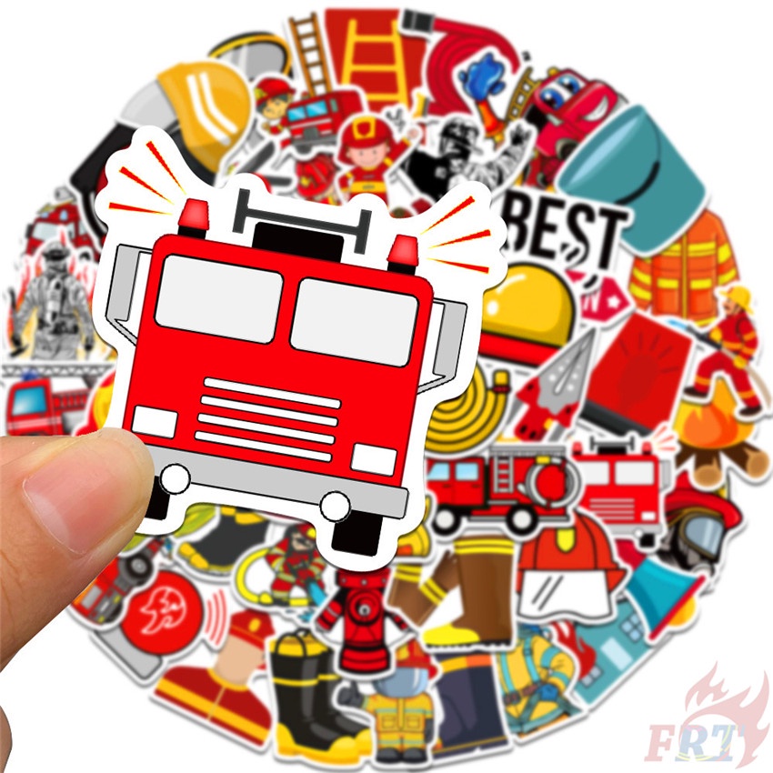❉ Hình Dán Firefighter Series 02 Fireman ❉ Bộ 50 Miếng Dán Chống Thấm Nước Thời Trang