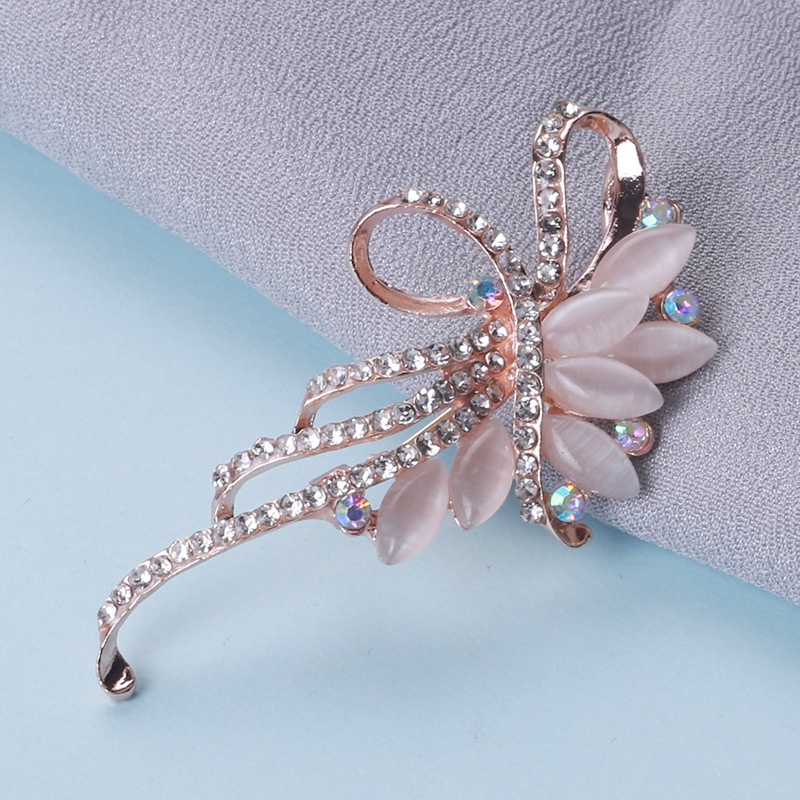 Ghim Cài Khăn Choàng Cổ Đính Đá Opal Thời Trang Phong Cách Hàn Quốc