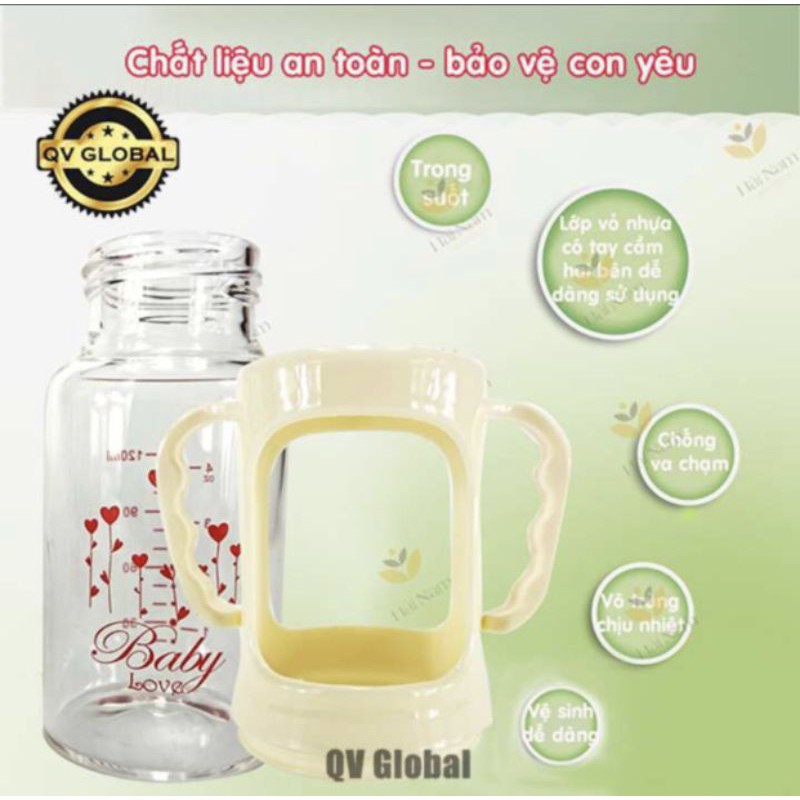 Bình sữa thủy tinh BABYLOVE 120ml