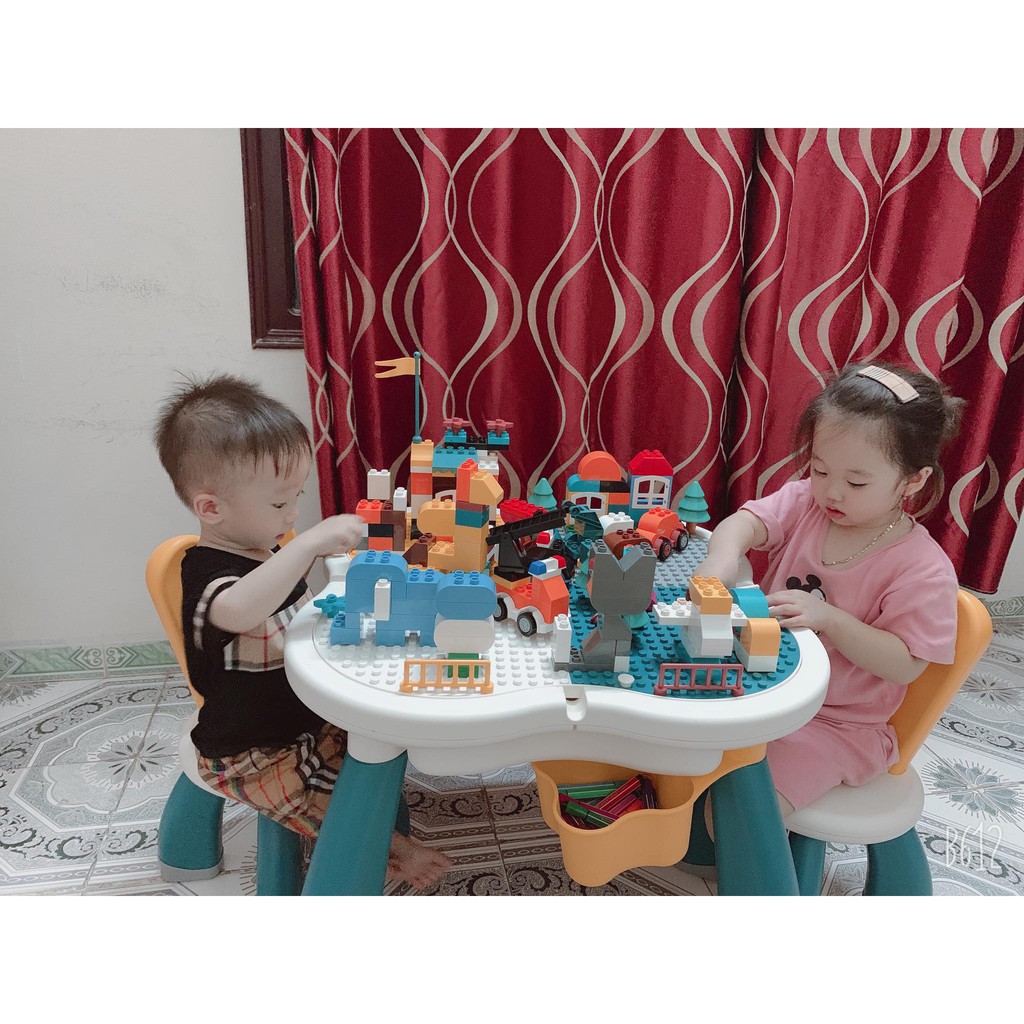 [CHÍNH HÃNG] BỘ BÀN LEGO LẮP RÁP ĐA NĂNG HOA ANH ĐÀO TẶNG GHẾ TAI THỎ