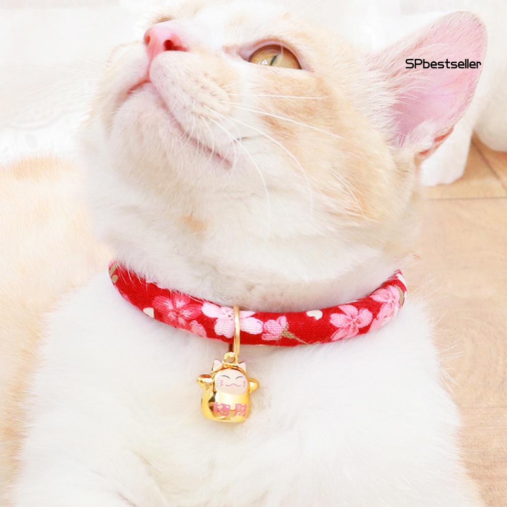Vòng Cổ Mềm Mại Có Chuông In Họa Tiết Hoa Cho Thú Cưng