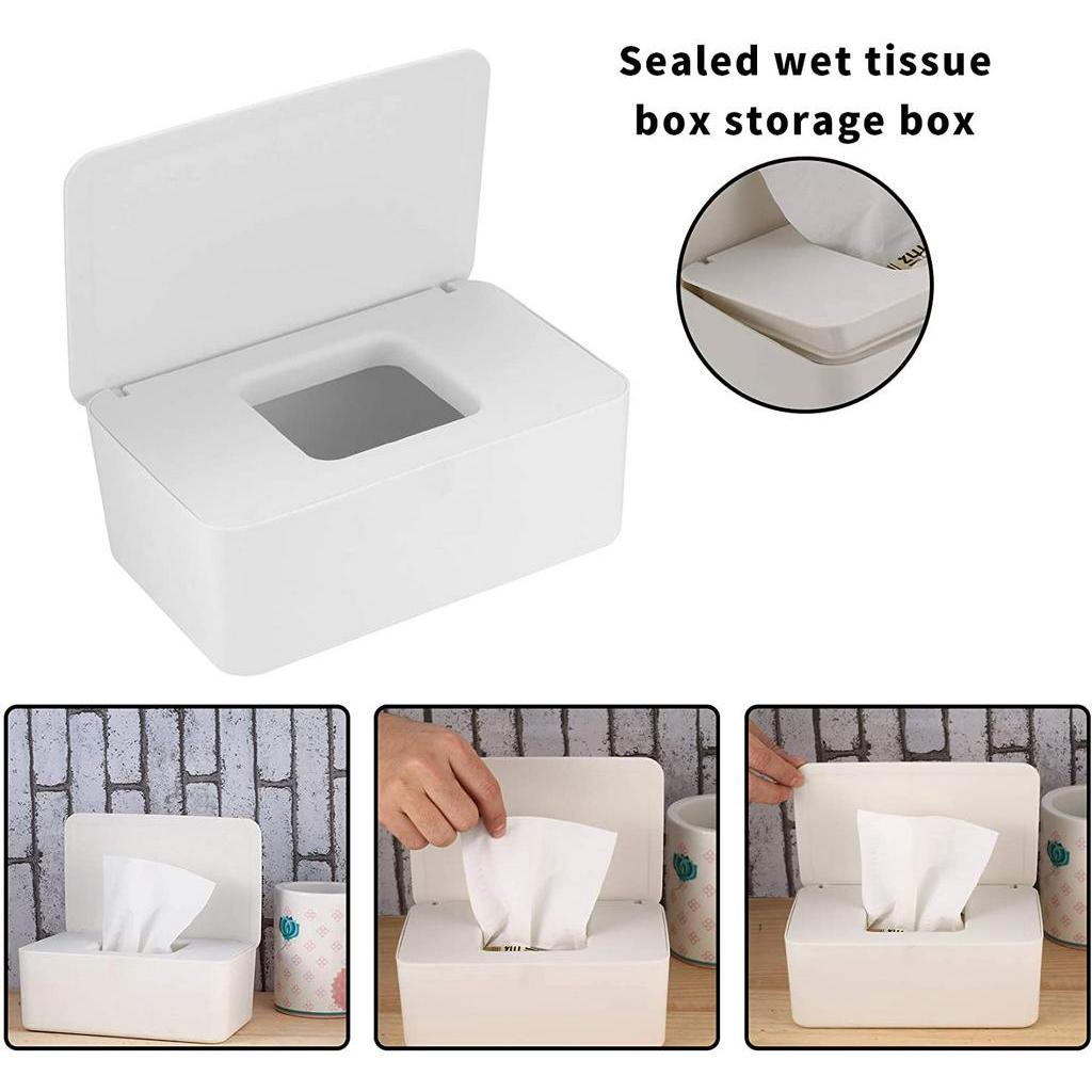 Hộp đựng khăn giấy sức chứa lớn chống bụi có nắp đậy cho nhà ở