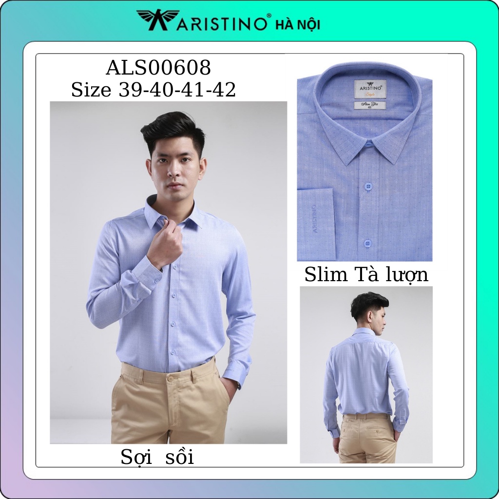 Áo sơ mi nam dài tay ARISTINO sợi sồi from sim ALS00608