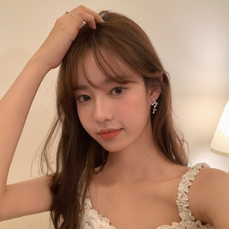 Bông Tai Biểu Tượng Âm Nhạc Đính Kim Cương Lấp Lánh Phong Cách Hàn Quốc