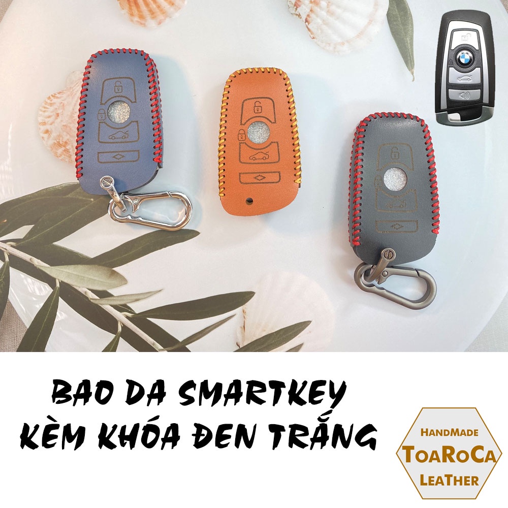 Bao da chìa khóa smartkey ô tô BMW F30 F32 F33 X1 X3 X5 320i 328i 335i 320d handmade da bò thật chống va đập Toaroca