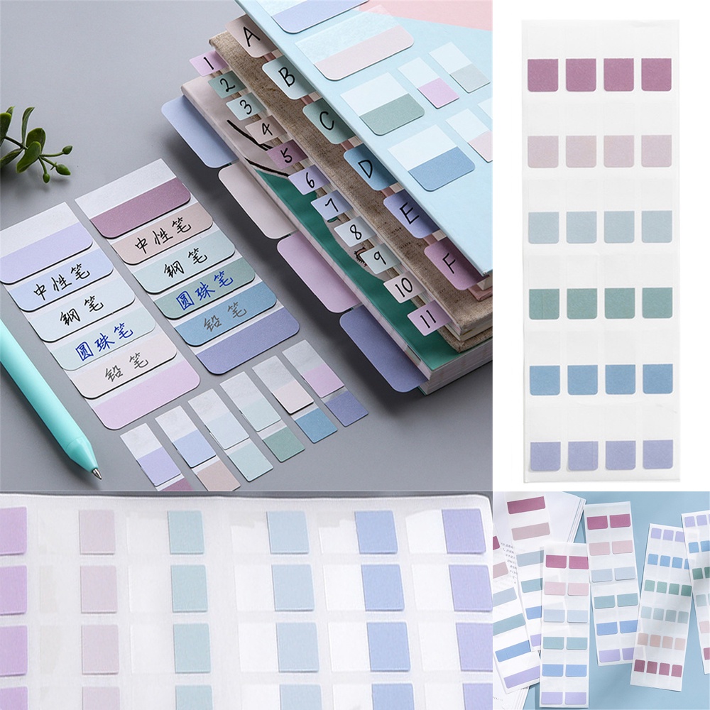 Miếng dán đánh dấu trang sách màu trơn đa năng cho học sinh/văn phòng