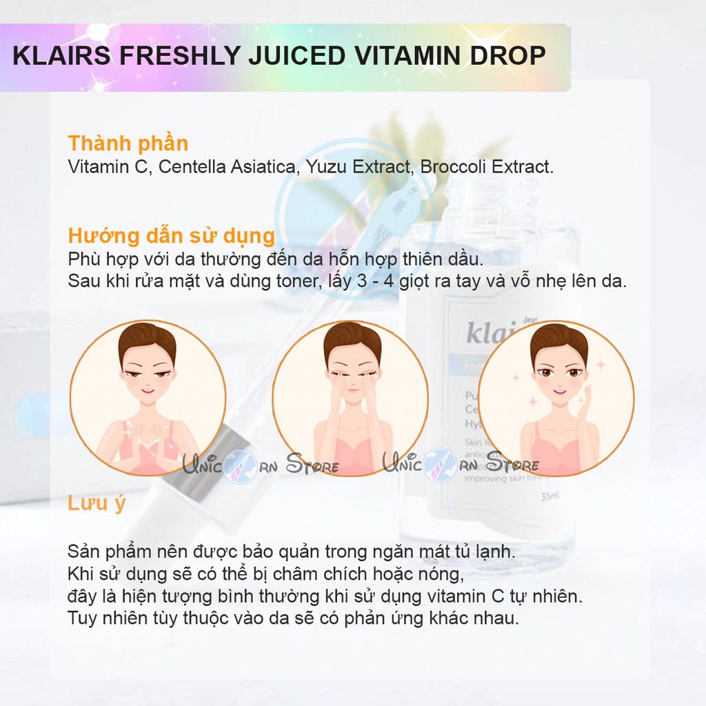 Klairs Freshly Juiced Vitamin Drop Tinh chất Vitamin C cho da nhạy cảm