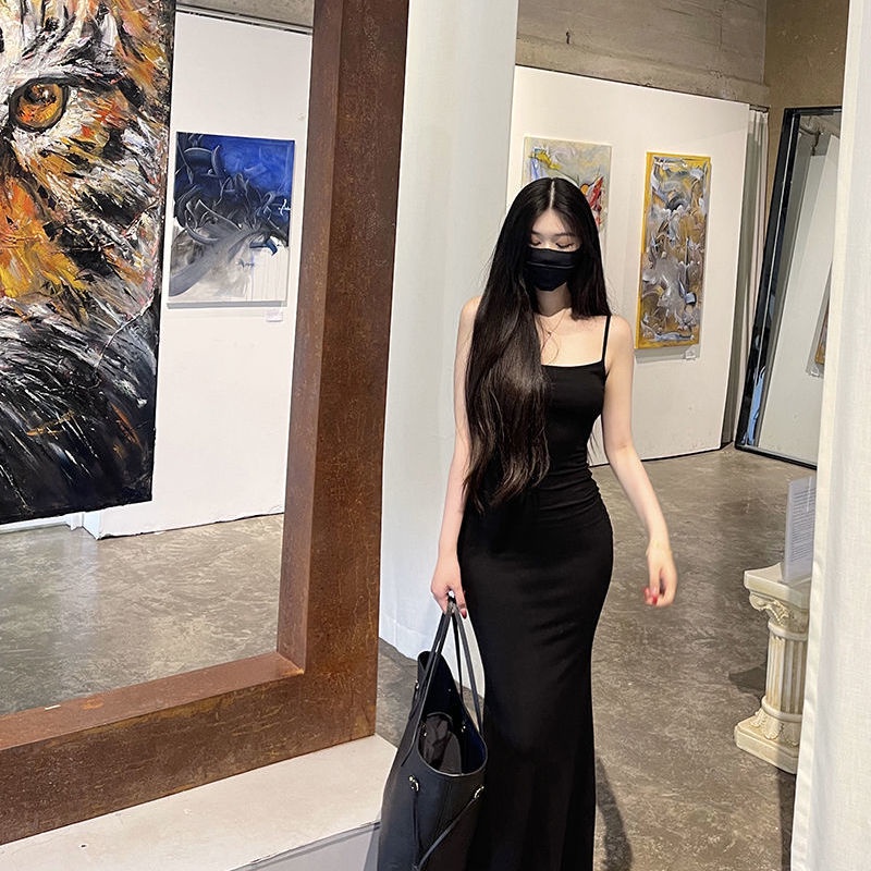 Đầm Đuôi Cá Hai Dây Dáng Dài Chất Liệu Cotton Thân Thiện Với Môi Trường