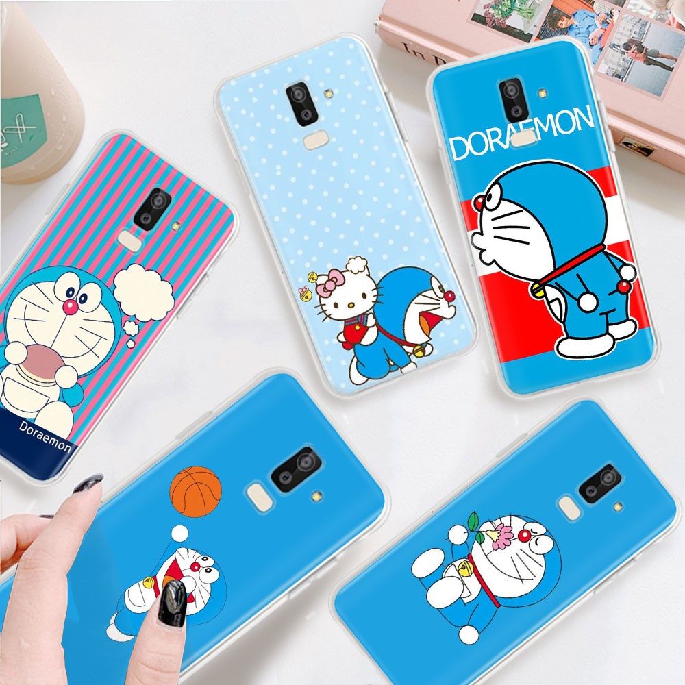 Ốp điện thoại silicon trong suốt in hình Doraemon cho Samsung Galaxy J7 Pro J8 Core Plus J5 Prime Duo TB23