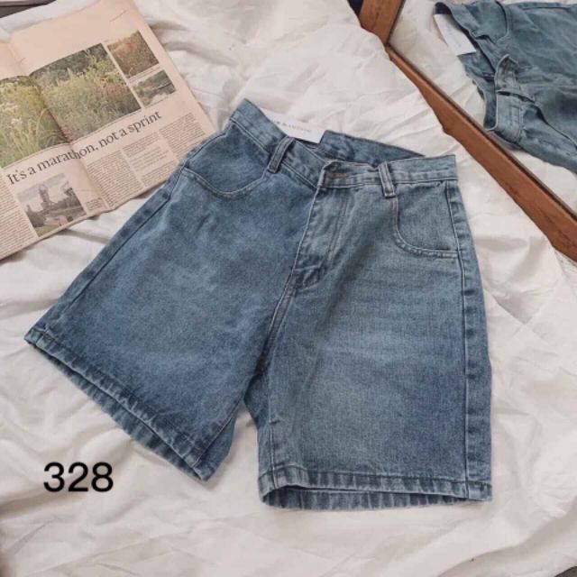 Quần ngố lửng jeans cuốn lai lưng cao form ulzzang kèm ảnh thật