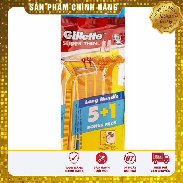 Mua 5 tặng 1 Dao cạo râu Gillette Super Thin Long Handle