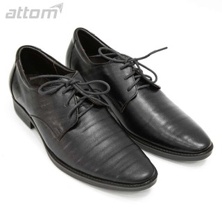Giày Tây Nam ATTOM Da Bò Cao Cấp Dập Sọc Nổi Ngang Phối Đan Dây Cổ Điển - MSP : MM30034