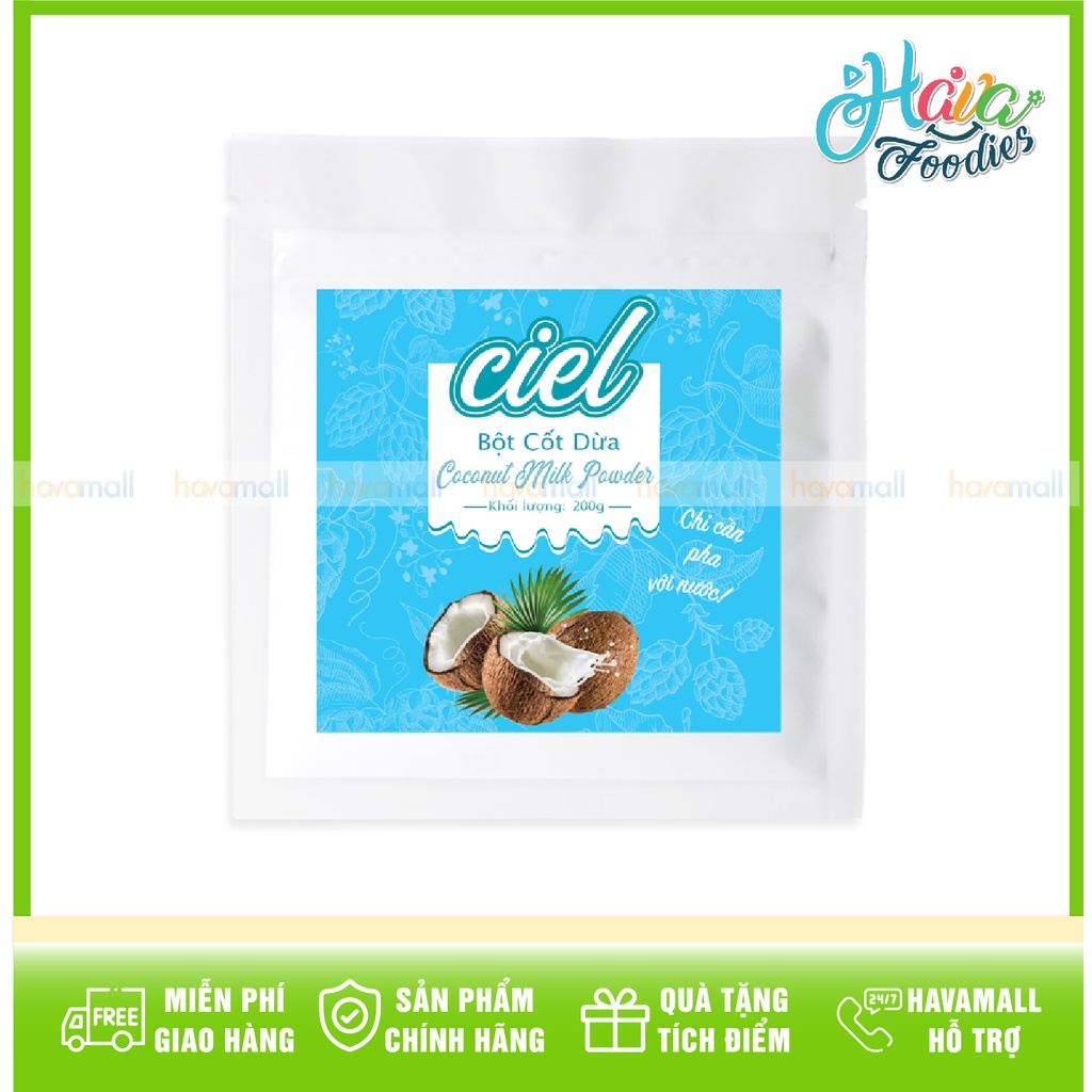 [KÈM CÔNG THỨC] Bột Cốt Dừa Nguyên Chất Ciel 200gr - Coconut Milk Powder