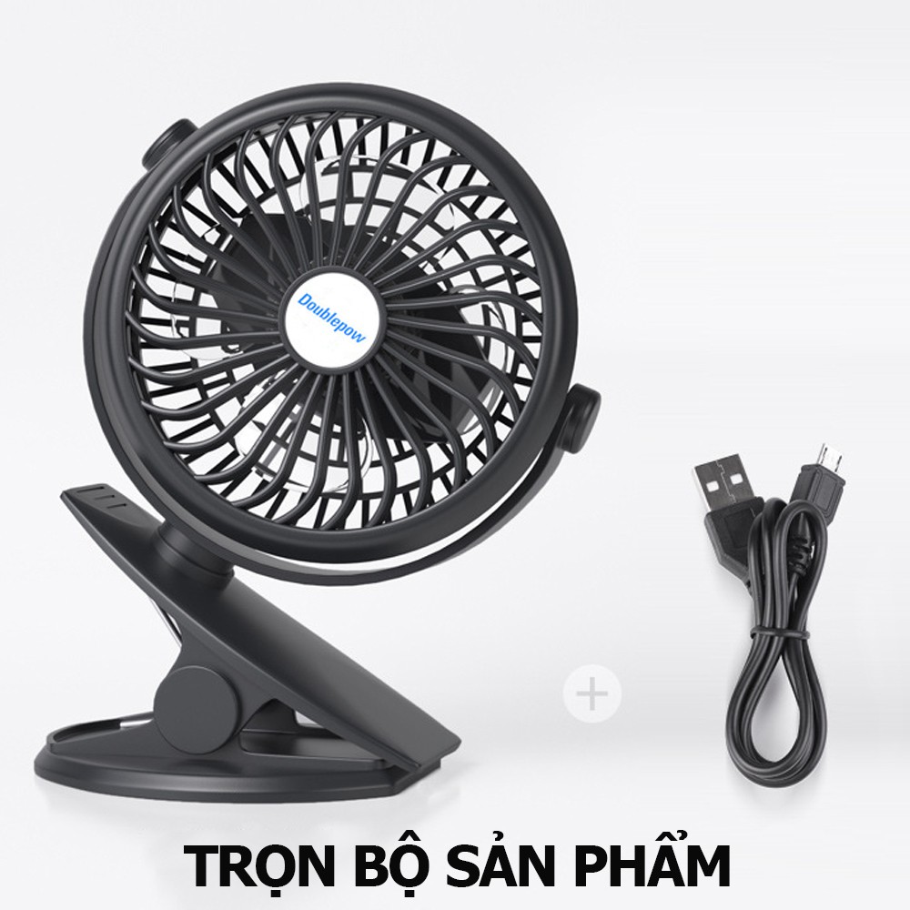 Quạt mini sạc điện để bàn Doublepow- Pin 2000 mAh- thời gian sử dụng liên tục từ 3-5 liên tục - Bảo hành chính hãng 12 | BigBuy360 - bigbuy360.vn