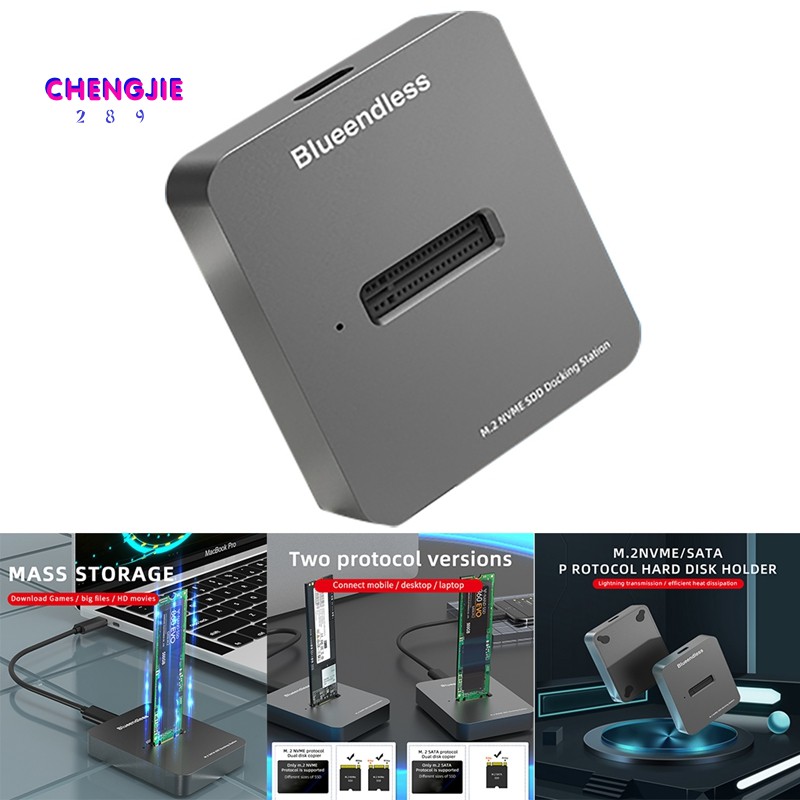 Blueendless USB 3.1 M.2 SSD Docking Reader Station Type C To M.2 SSD Enclosure Dock for PC Laptop Phone(SATA)