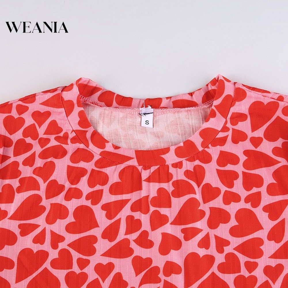 Áo Thun Tay Ngắn In Hình Trái Tim Thời Trang Mùa Hè Dành Cho Nữ