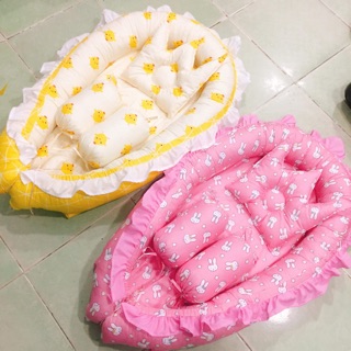 Bộ nôi vải và gối nằm,gối chặn cho bé gái