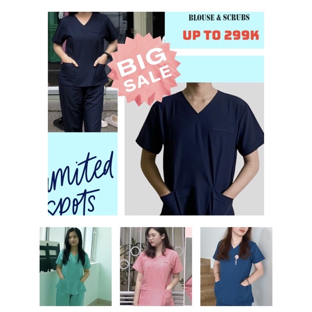 Bộ Scrubs Premium NỮ Bác Sĩ, quần áo phòng mổ, đồng phục phẫu thuật, đồng phục spa (NAM& NỮ )