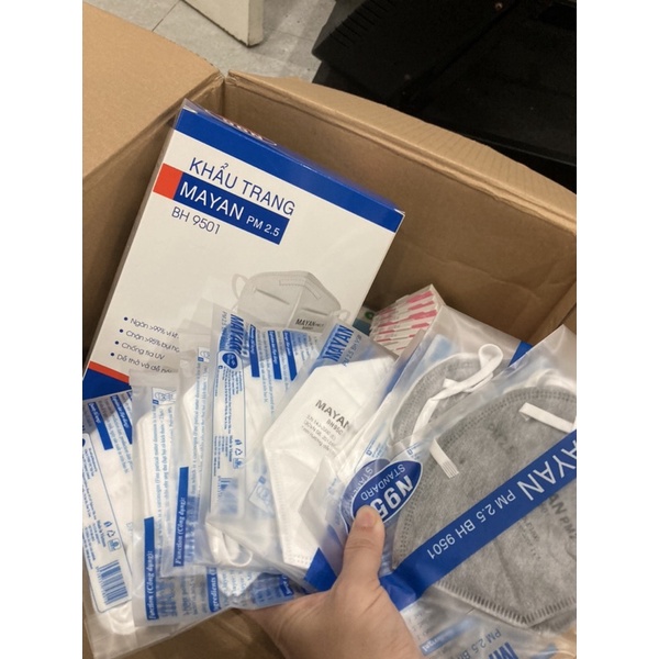 (gói 2 cái XÁM/TRẮNG ) khẩu trang n95 Mayan