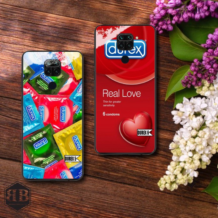 Ốp lưng kính cường lực Xiaomi Redmi Note 9 Vân Tay hình durex siêu ngầu